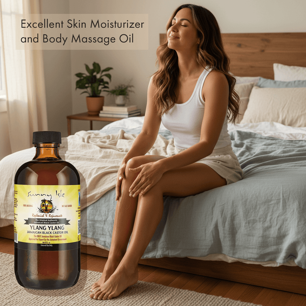 Sunny Isle Ylang Ylang Jamaican Black Castor Oil 8oz Model Massage