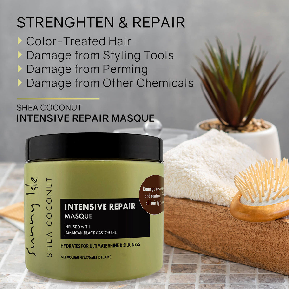 Sunny Isle Shea Coconut Intensive Repair Masque 16oz