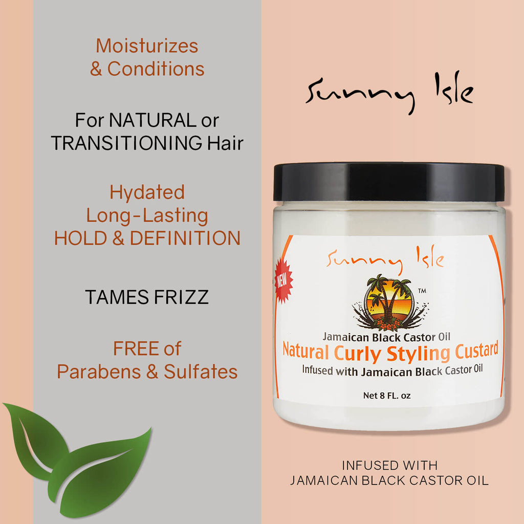 Sunny Isle Jamaican Black Castor Oil Curly Styling Custard 8oz