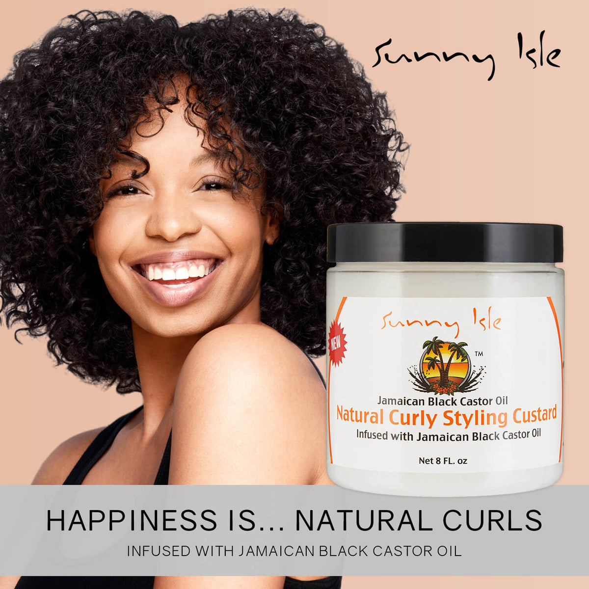 Sunny Isle Jamaican Black Castor Oil Curly Styling Custard 8oz