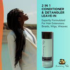 Sunny Isle Just for Wig Weave Braid and Extensions 2 in 1 Conditioner and Detangler 8oz