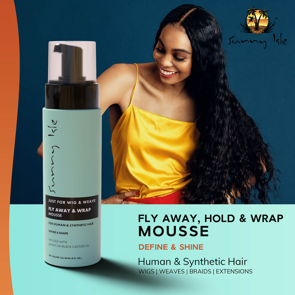 Sunny Isle Just for Wig Weave Braid and Extensions Fly Away and Wrap Mousse 8oz