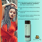Sunny Isle Just for Wig Weave Braid and Extensions Residue Remover Shampoo model with braids and benefits details