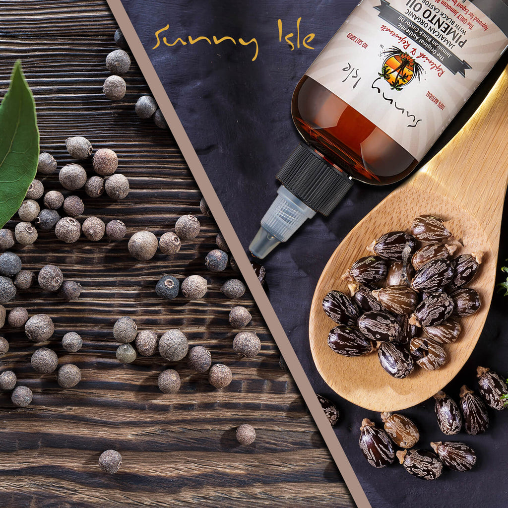 Sunny Isle Jamaican Organic Pimento Oil with Black Castor Oil 4oz