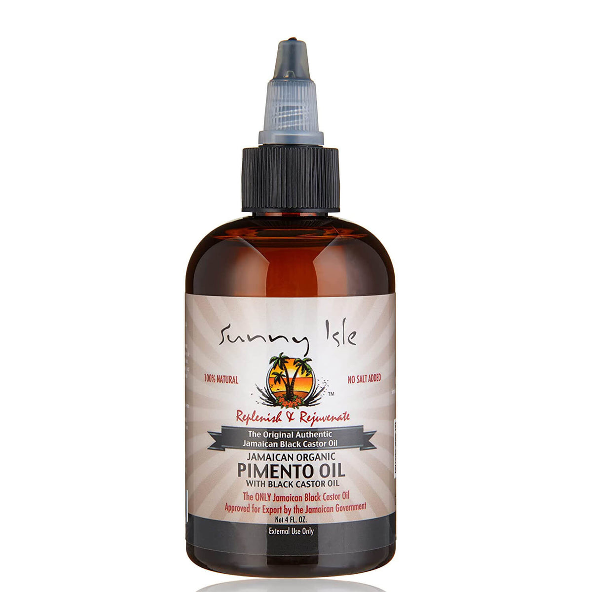 Sunny Isle Jamaican Organic Pimento Oil with Black Castor Oil 4oz